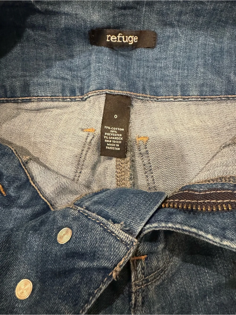refuge Women's Light Blue Skinny Jeans with Button-Fly